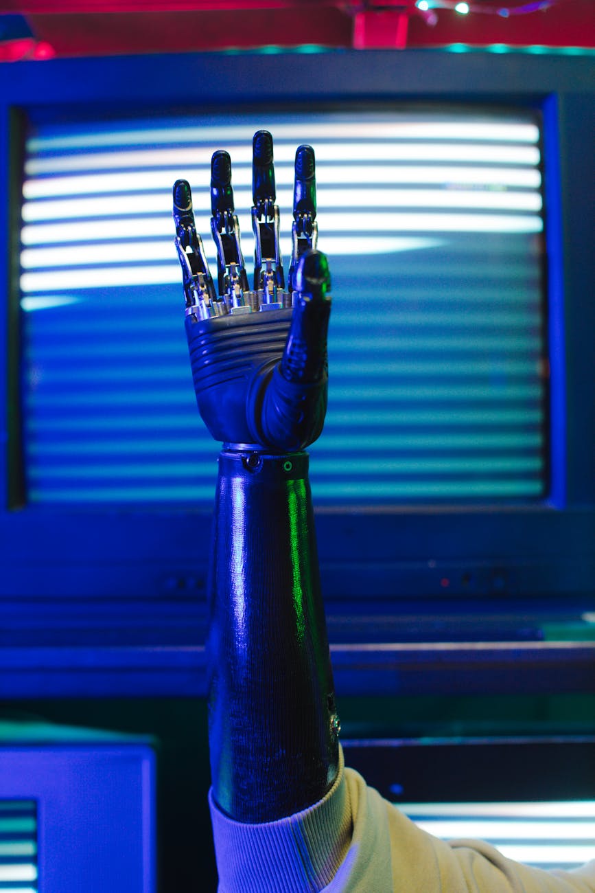 An illustration of an AI-powered robot assisting in surgery