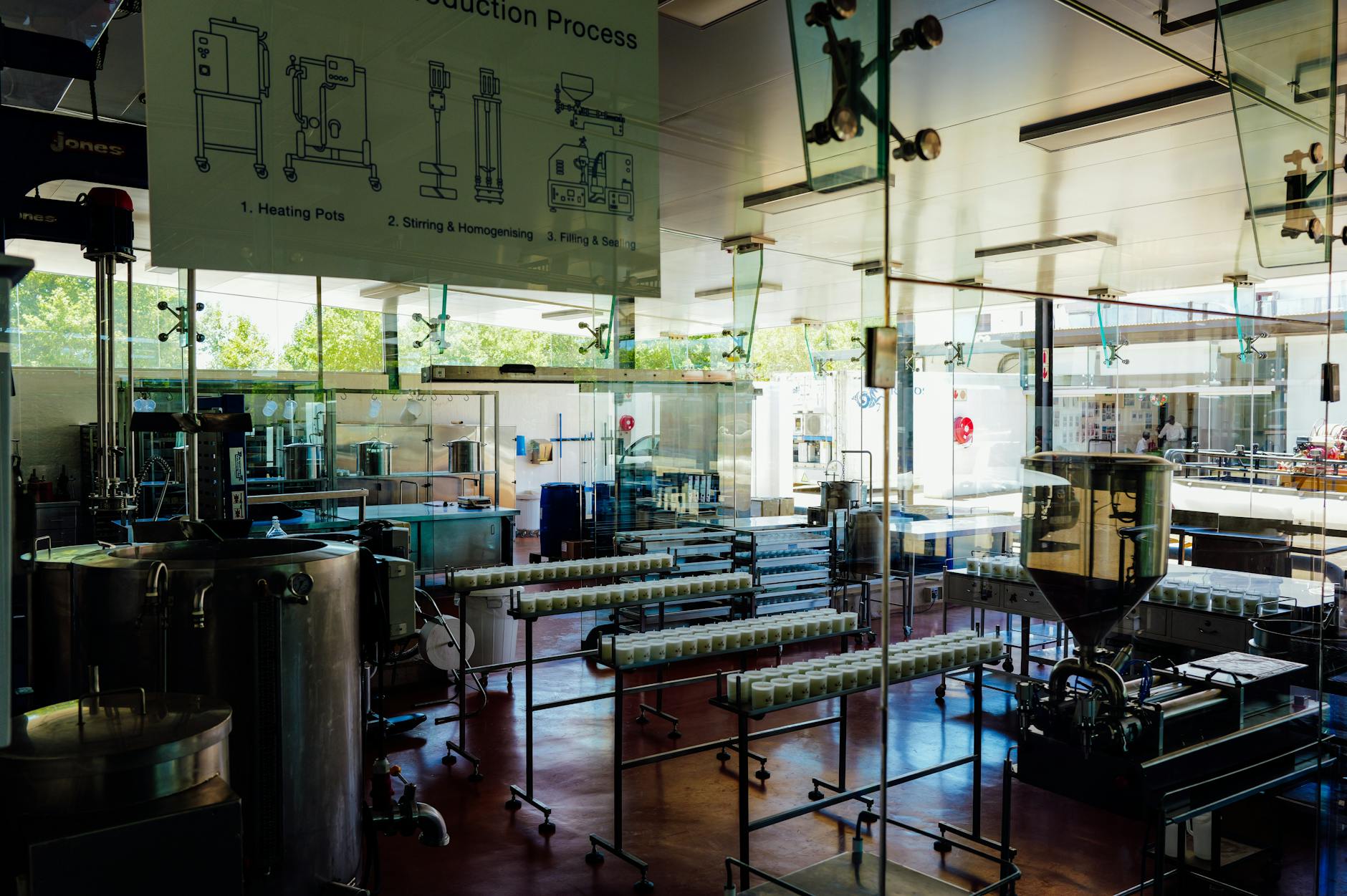 A bustling modern semiconductor manufacturing facility in the United States.