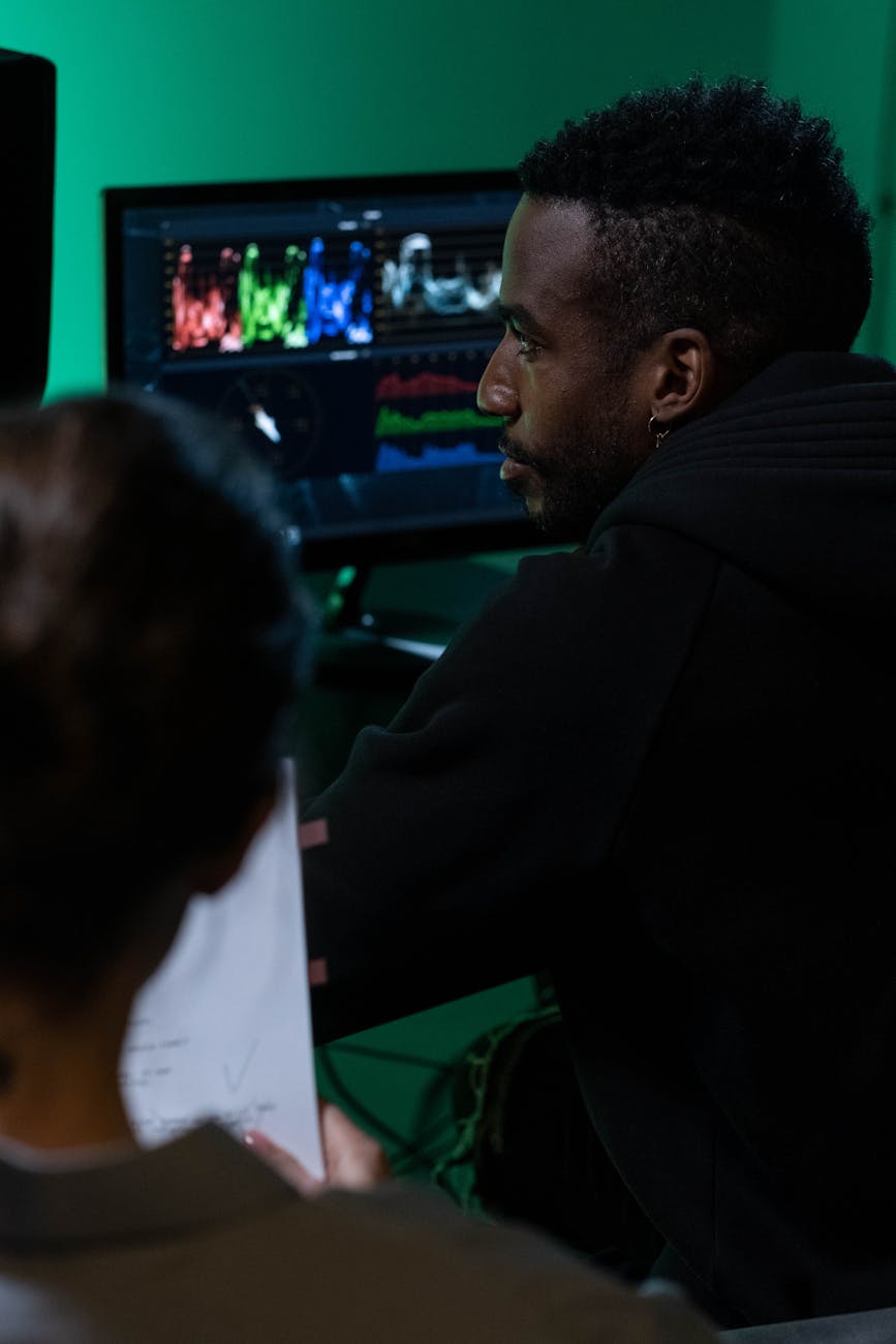 A diverse group of researchers collaborating around a holographic interface displaying quantum computations, emphasizing global collaboration.