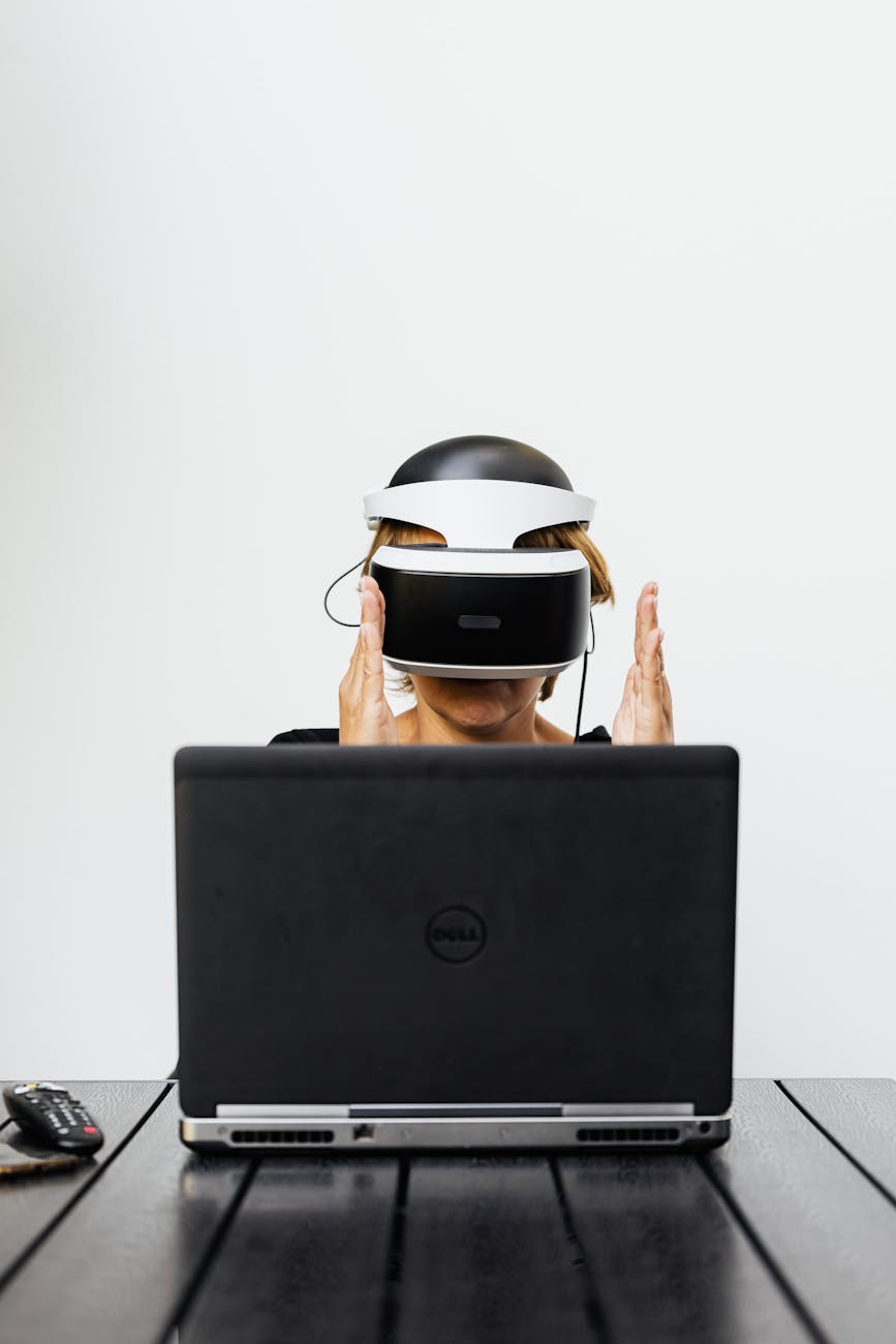 A patient with a sophisticated, sleek BCI headset, interacting seamlessly with a digital interface, representing advanced neuro-rehabilitation.
