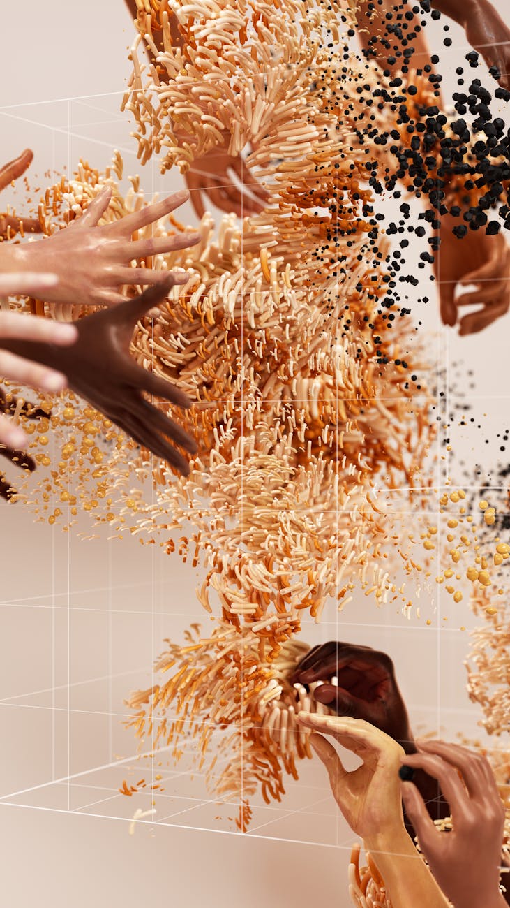 A complex, interconnected global supply chain visualized as a digital twin, with AI highlighting potential risk points and alternative logistics routes.
