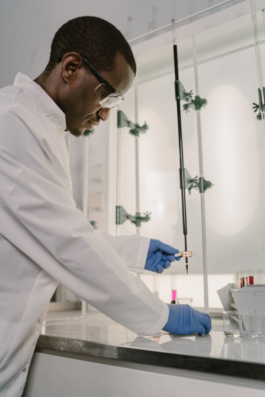 A picture of a scientist working in a nuclear fusion laboratory