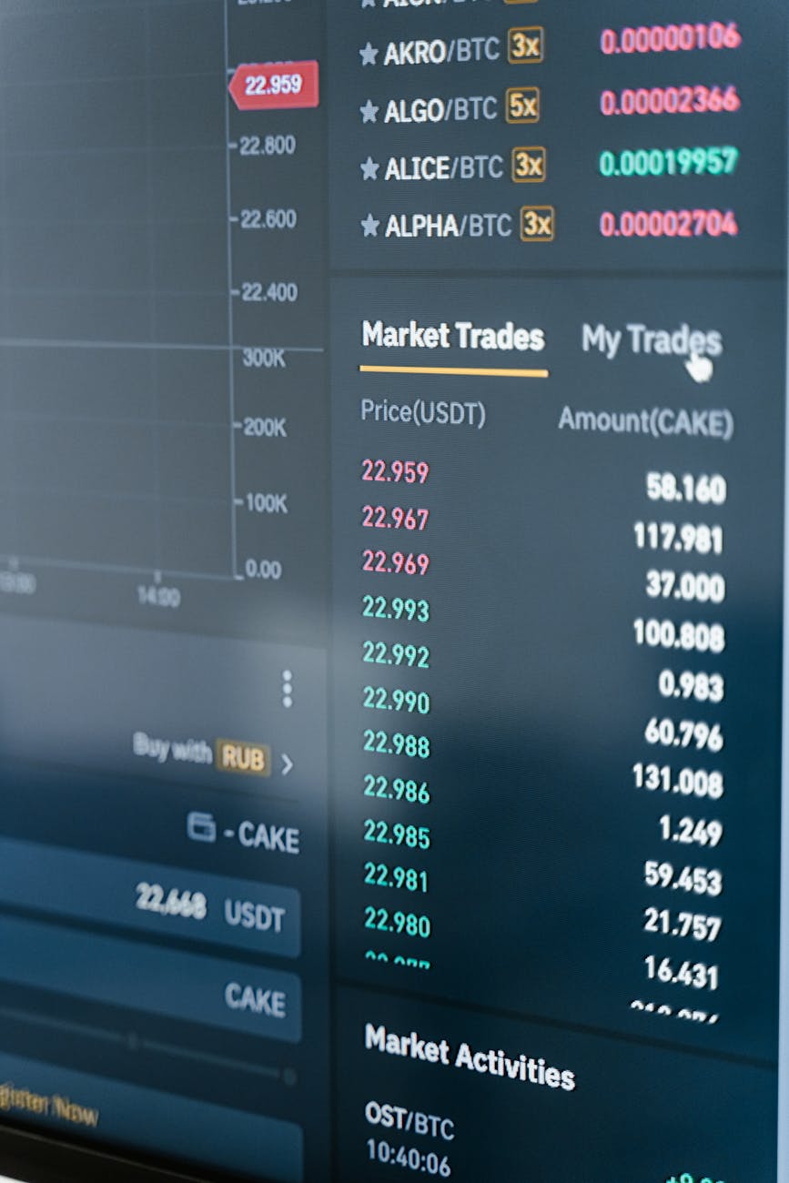 An abstract representation of financial data flows on a blockchain, with various DeFi protocols like lending, exchange, and staking interconnected, highlighting transparency and automation.