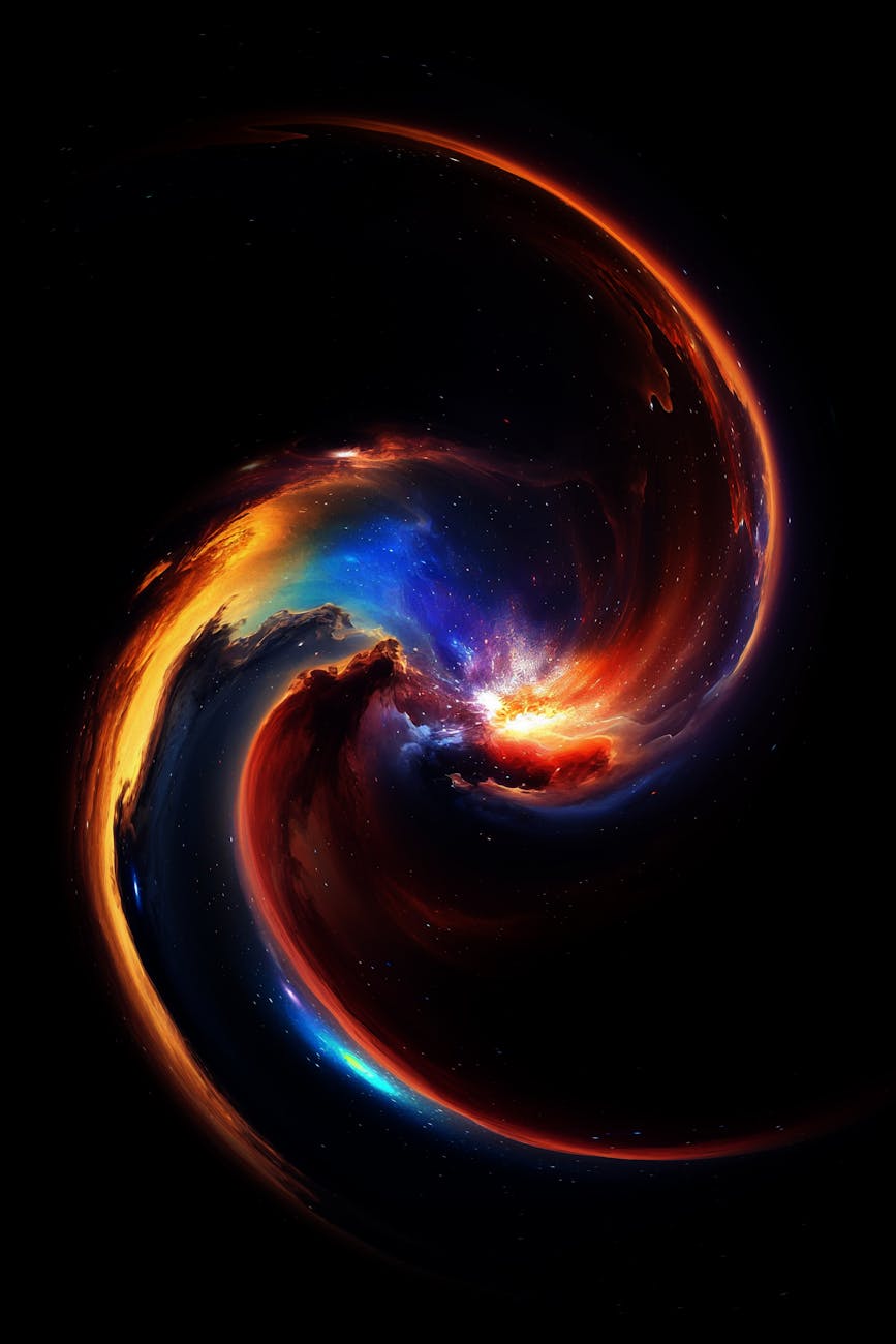 A highly aesthetic, abstract representation of the Vespellar Nexus logo, glowing with quantum energy, superimposed over a distant galaxy, symbolizing advanced knowledge and cosmic reach. Detailed explanation: Vespellar Nexus logo representing advanced quantum knowledge and cosmic exploration.