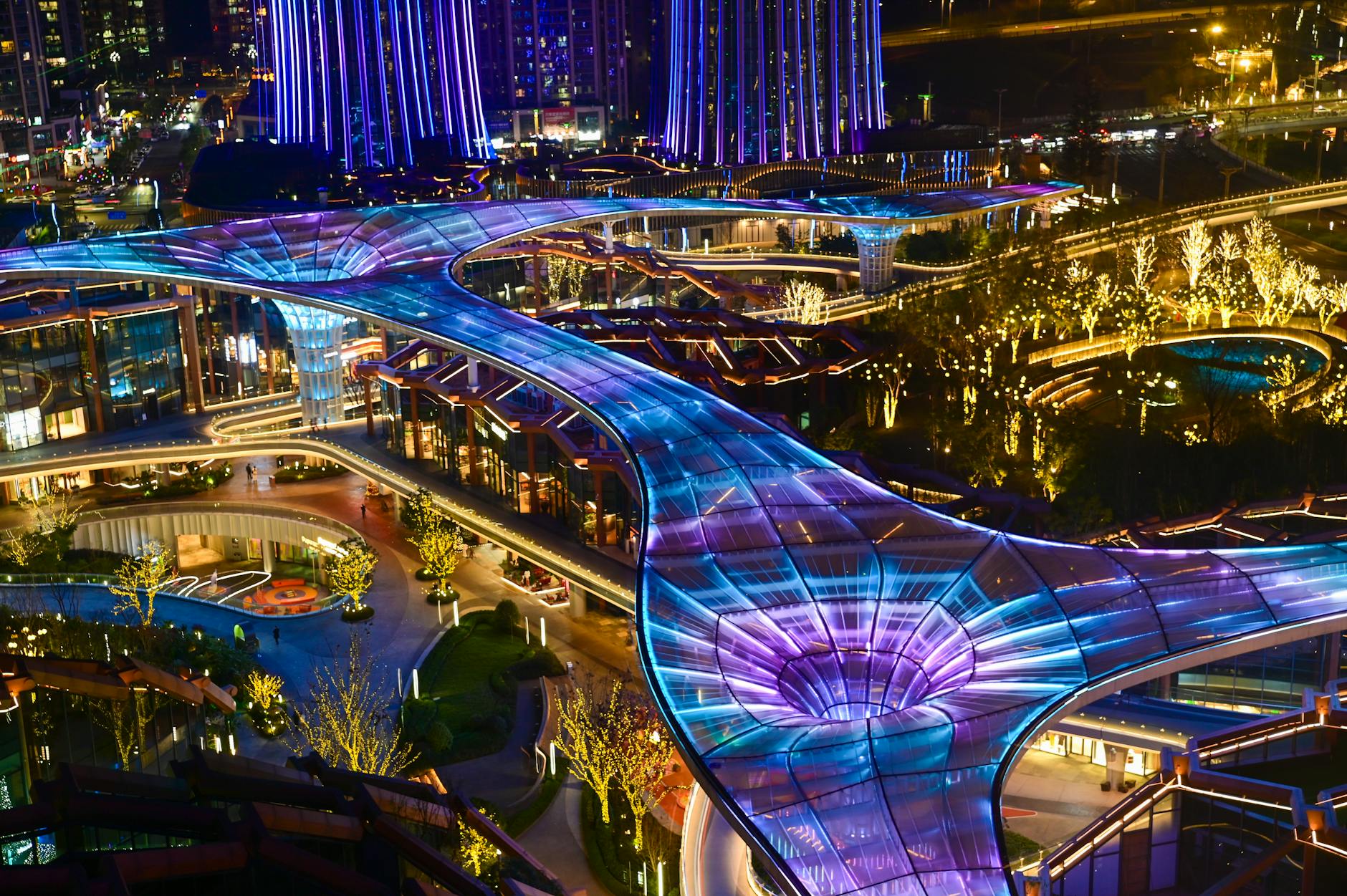 A panoramic view of a utopian, futuristic city where advanced technology seamlessly integrates with human well-being and longevity is visibly celebrated.